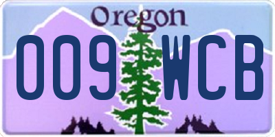 OR license plate 009WCB