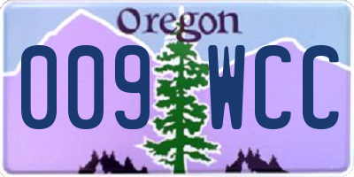 OR license plate 009WCC