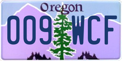 OR license plate 009WCF