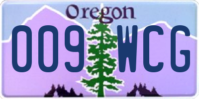 OR license plate 009WCG