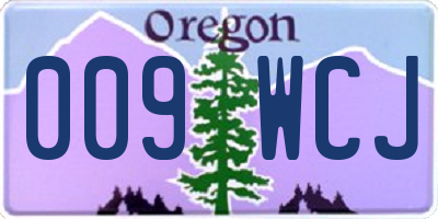 OR license plate 009WCJ
