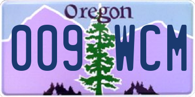 OR license plate 009WCM