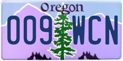 OR license plate 009WCN