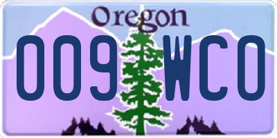 OR license plate 009WCO