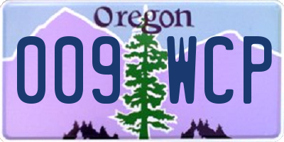 OR license plate 009WCP