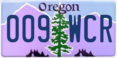 OR license plate 009WCR