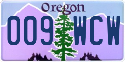 OR license plate 009WCW