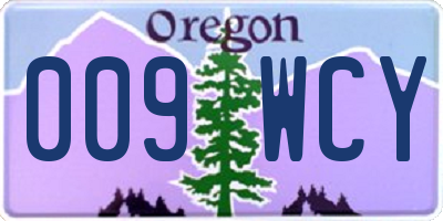 OR license plate 009WCY