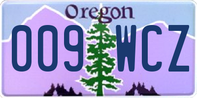 OR license plate 009WCZ