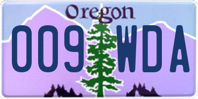 OR license plate 009WDA