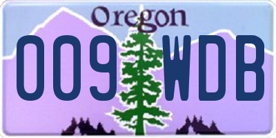 OR license plate 009WDB