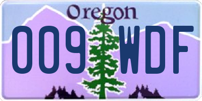OR license plate 009WDF