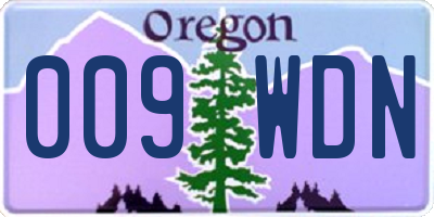 OR license plate 009WDN