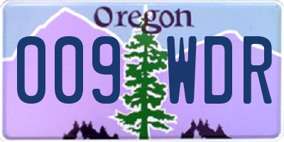 OR license plate 009WDR