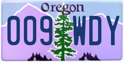 OR license plate 009WDY