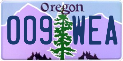 OR license plate 009WEA
