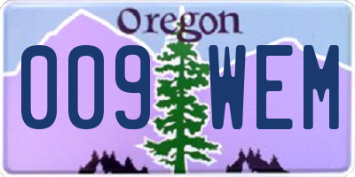 OR license plate 009WEM
