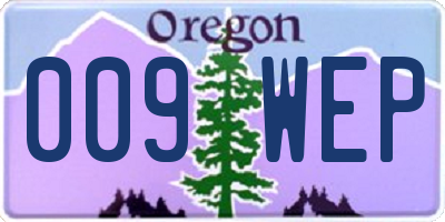 OR license plate 009WEP