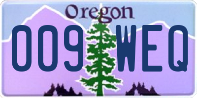 OR license plate 009WEQ