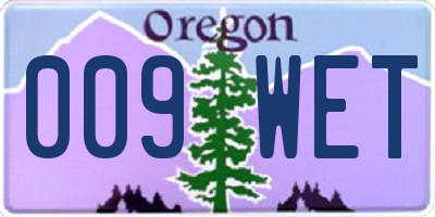 OR license plate 009WET
