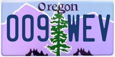 OR license plate 009WEV