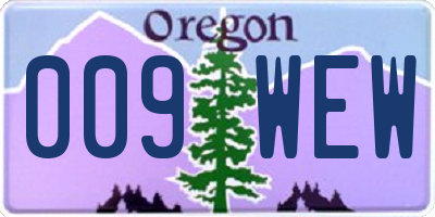 OR license plate 009WEW