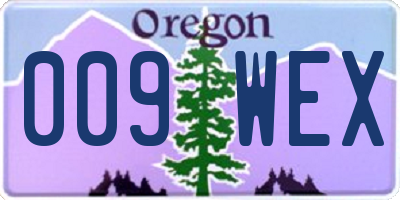 OR license plate 009WEX