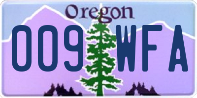 OR license plate 009WFA