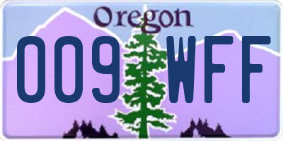 OR license plate 009WFF