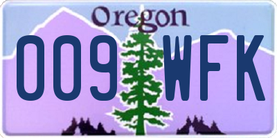 OR license plate 009WFK