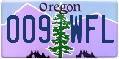 OR license plate 009WFL