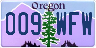 OR license plate 009WFW