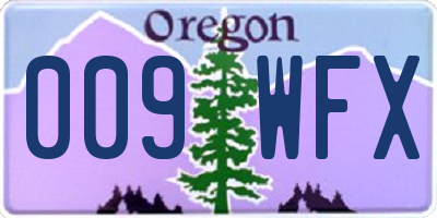 OR license plate 009WFX
