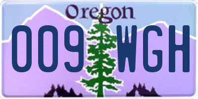 OR license plate 009WGH
