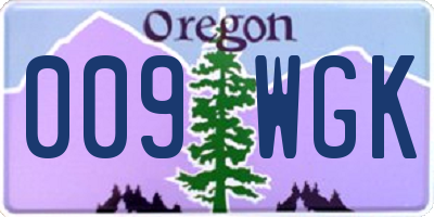 OR license plate 009WGK