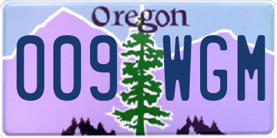 OR license plate 009WGM