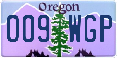 OR license plate 009WGP