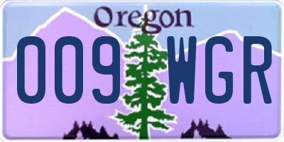 OR license plate 009WGR