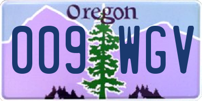 OR license plate 009WGV