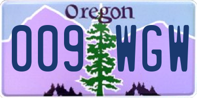 OR license plate 009WGW