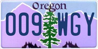 OR license plate 009WGY