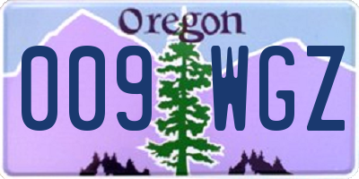 OR license plate 009WGZ