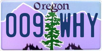 OR license plate 009WHY