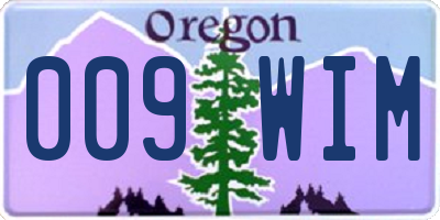 OR license plate 009WIM