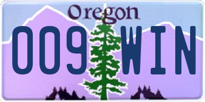 OR license plate 009WIN