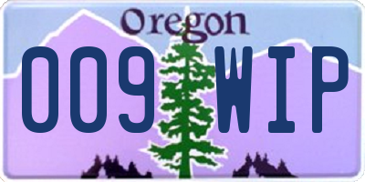 OR license plate 009WIP