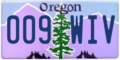OR license plate 009WIV