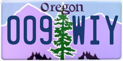 OR license plate 009WIY