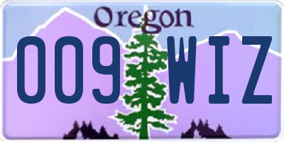 OR license plate 009WIZ