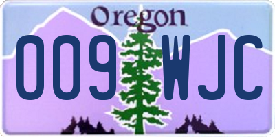 OR license plate 009WJC